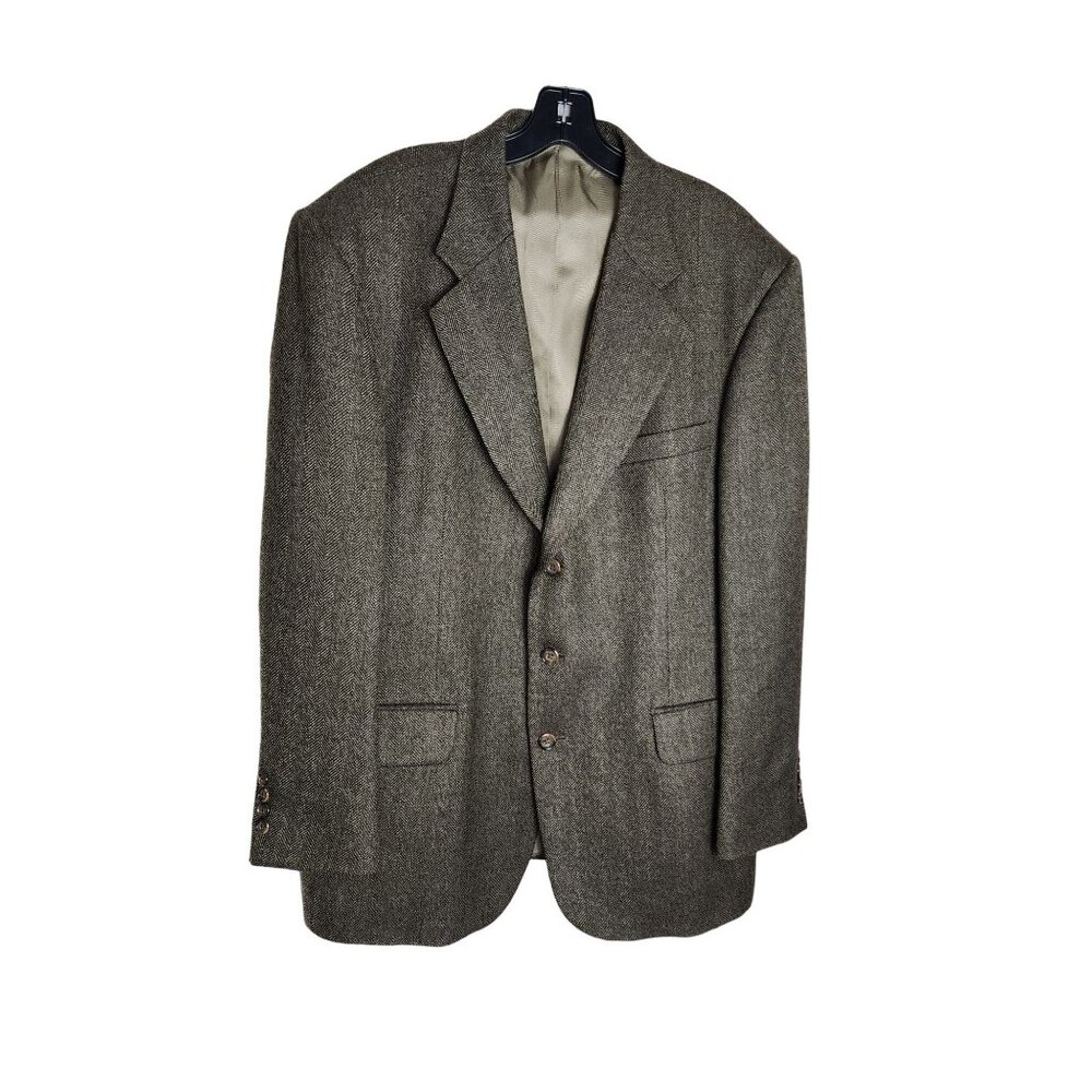 Oscar De La Renta Men's 100% Wool 3-Button 44R Vintage Sport Coat Dress Jacket